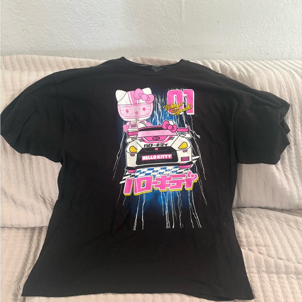 Hello Kitty Black and Pink Racing Tee